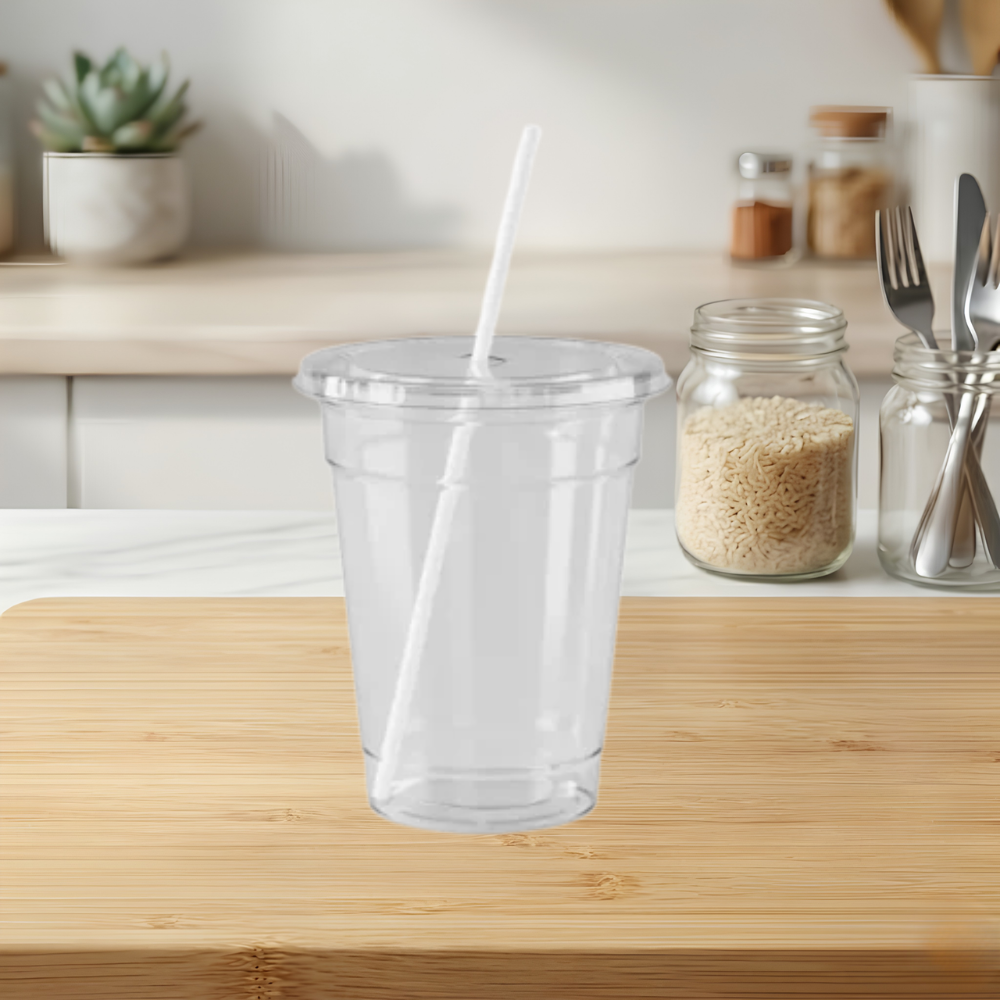 12 OZ CLEAR PLASTIC SQUAT PET COLD CUPS