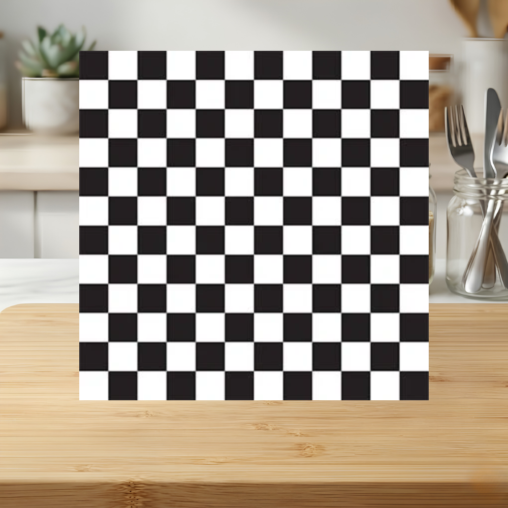 12″ X 12″ BLACK CHECK DRY WAX SHEETS BASKETLINER SHEETS