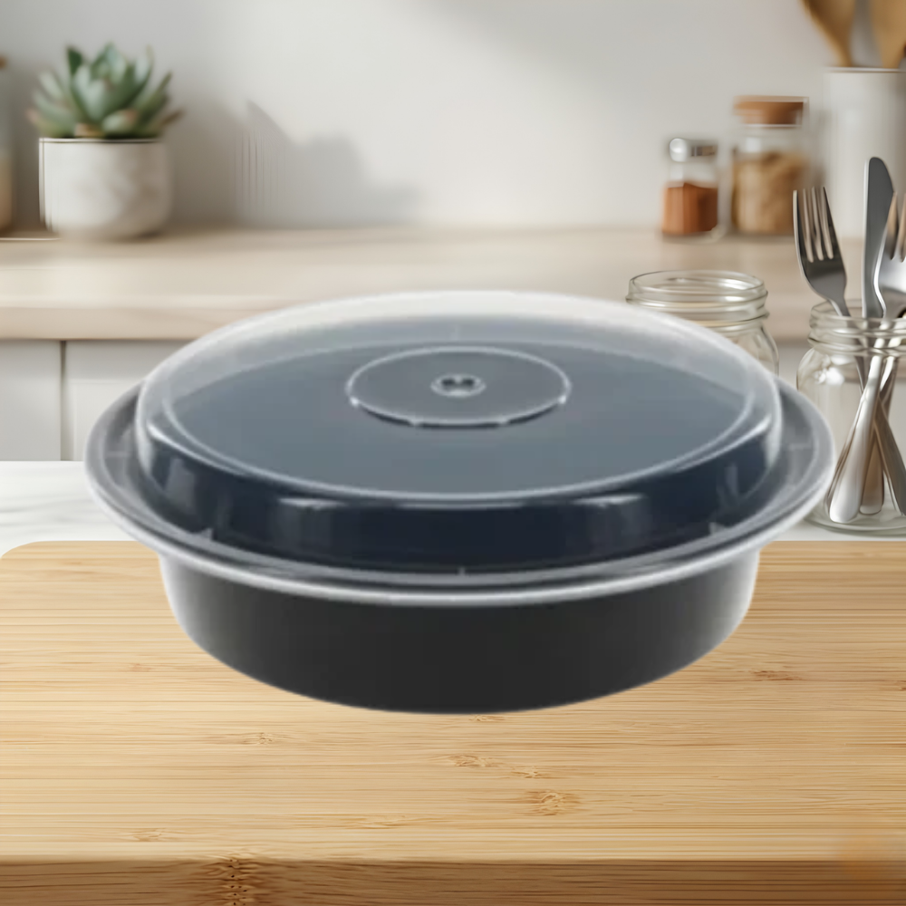 16 OZ ROUND MICROWAVEABLE CONTAINERS COMBO PACK BLACK