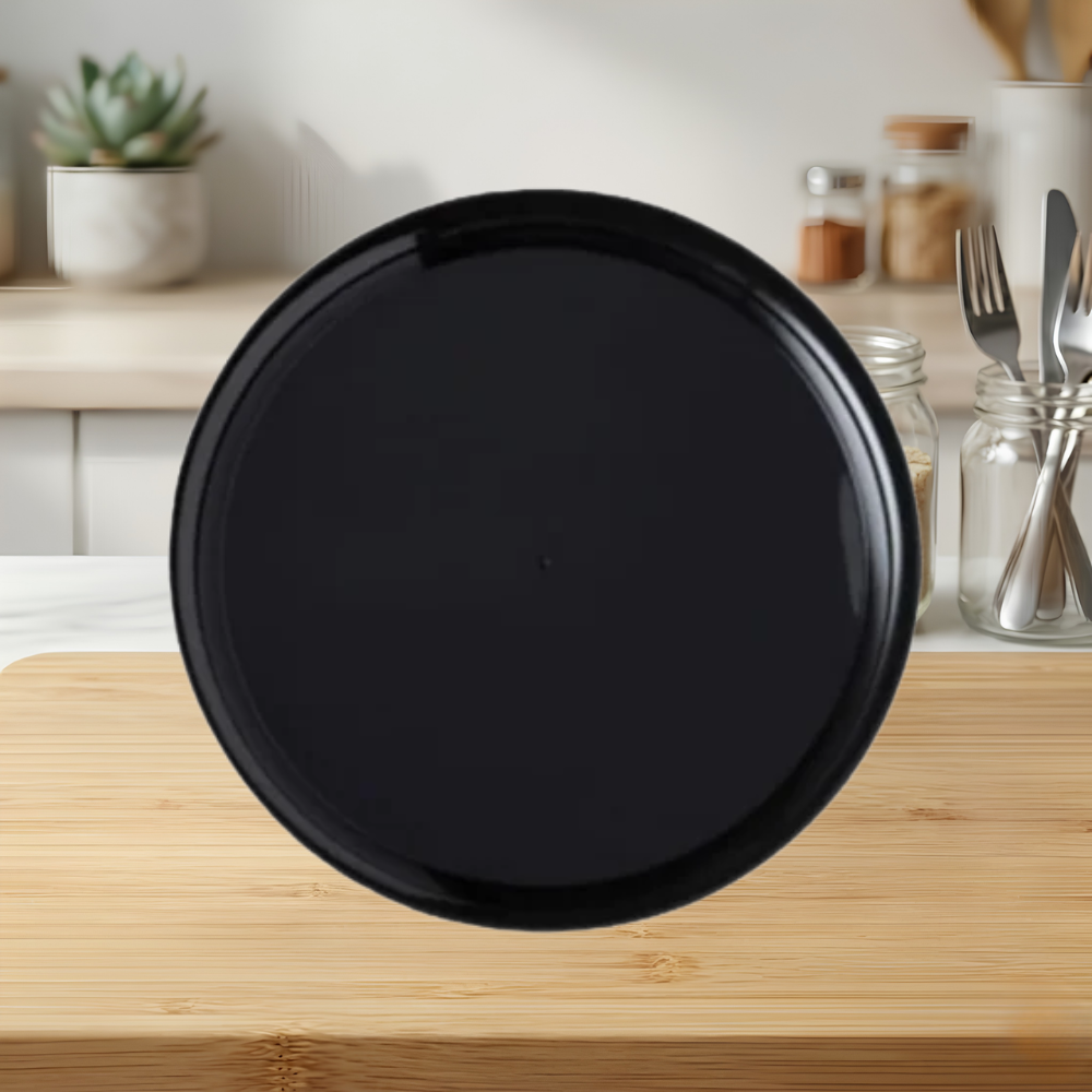 16″ CHECKMATE BLACK PLASTIC FLAT CATERING TRAY INJECTION MOLDED 25CT