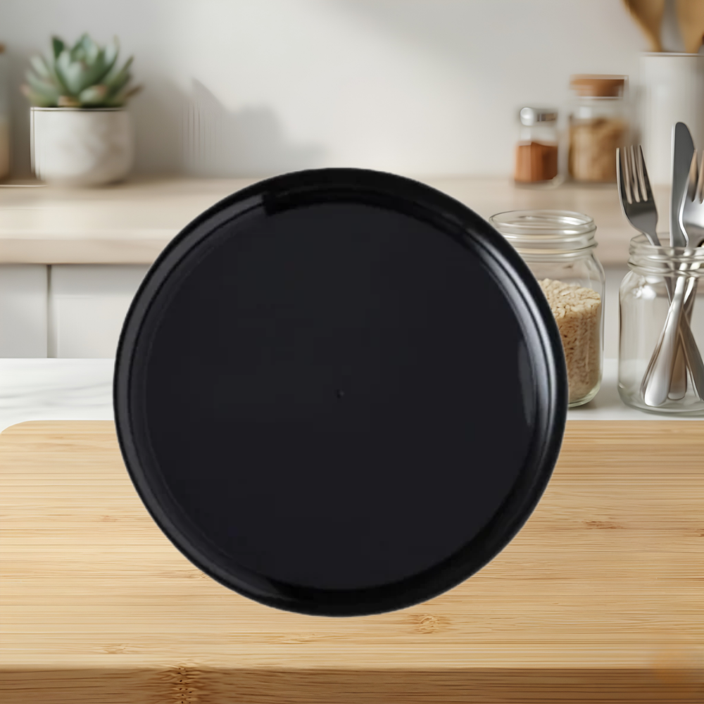 18″ CHECKMATE BLACK PLASTIC FLAT CATERING TRAY INJECTION