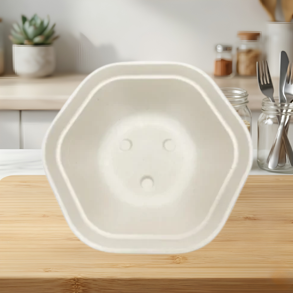 38 OZ HEXAGON BAGASSE BOWL