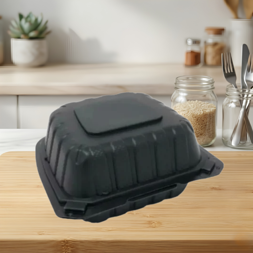6″ X 6″ X 3″ PLASTIC POLYPROPYLENE HINGED CONTAINER
