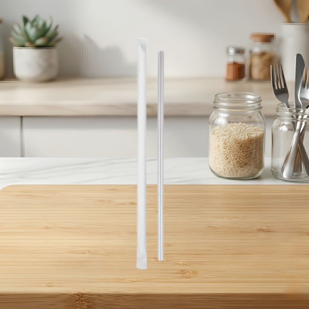 7.75 WRAPPED JUMBO STRAWS CLEAR