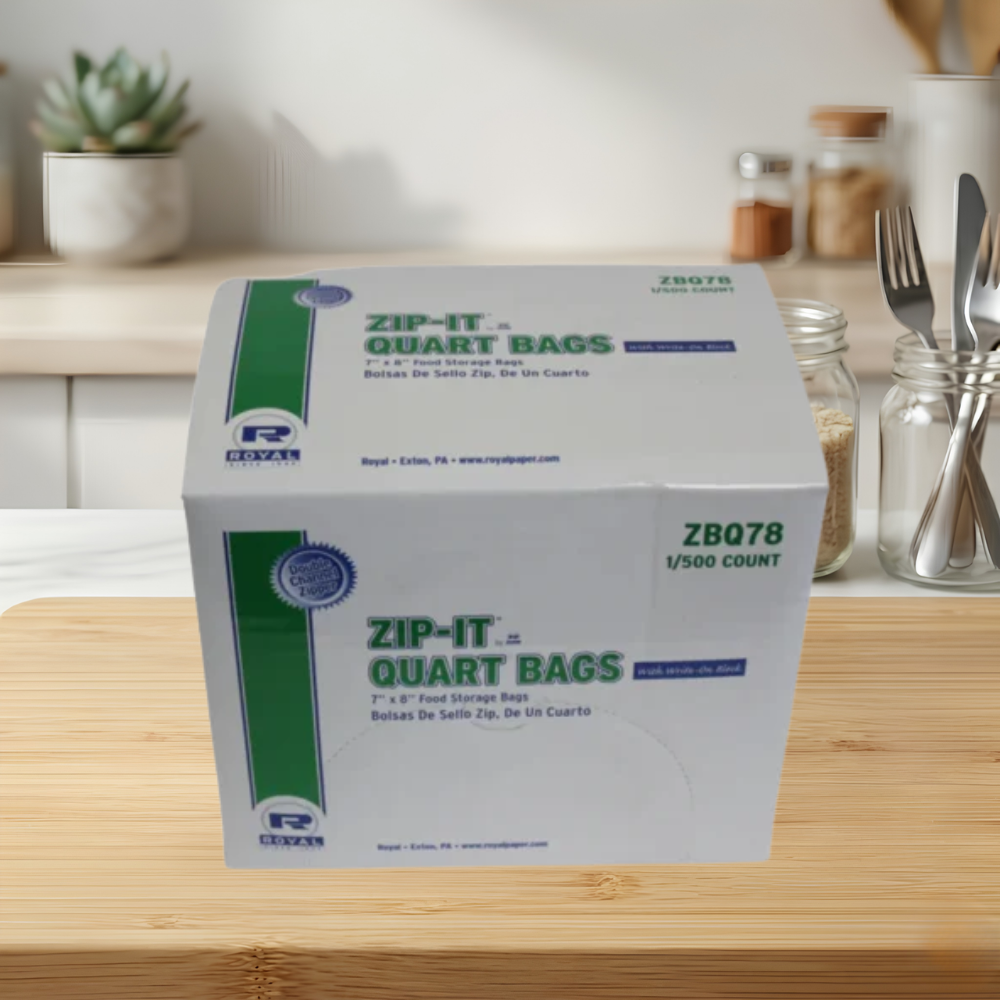 7″ X 8″ FOOD STORAGE BAGS ZIP IT QUART