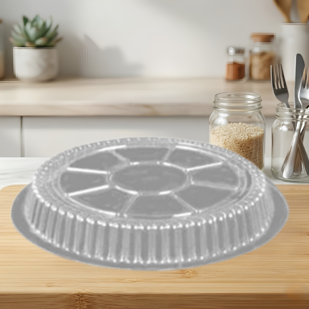 8″ ROUND CLEAR DOME LIDS FOR ALUMINUM PANS