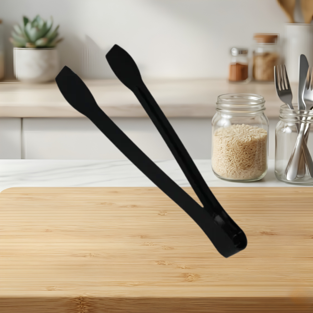 9″ BLACK SERVING TONGS