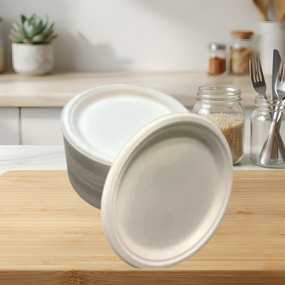9″ ECO BIODEGRADABLE COMPOSTABLE BAMBOO PLATES 1 COMPARTMENT