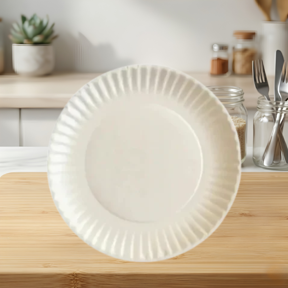 9″ PAPER PLATE UNCOATED WHITE
