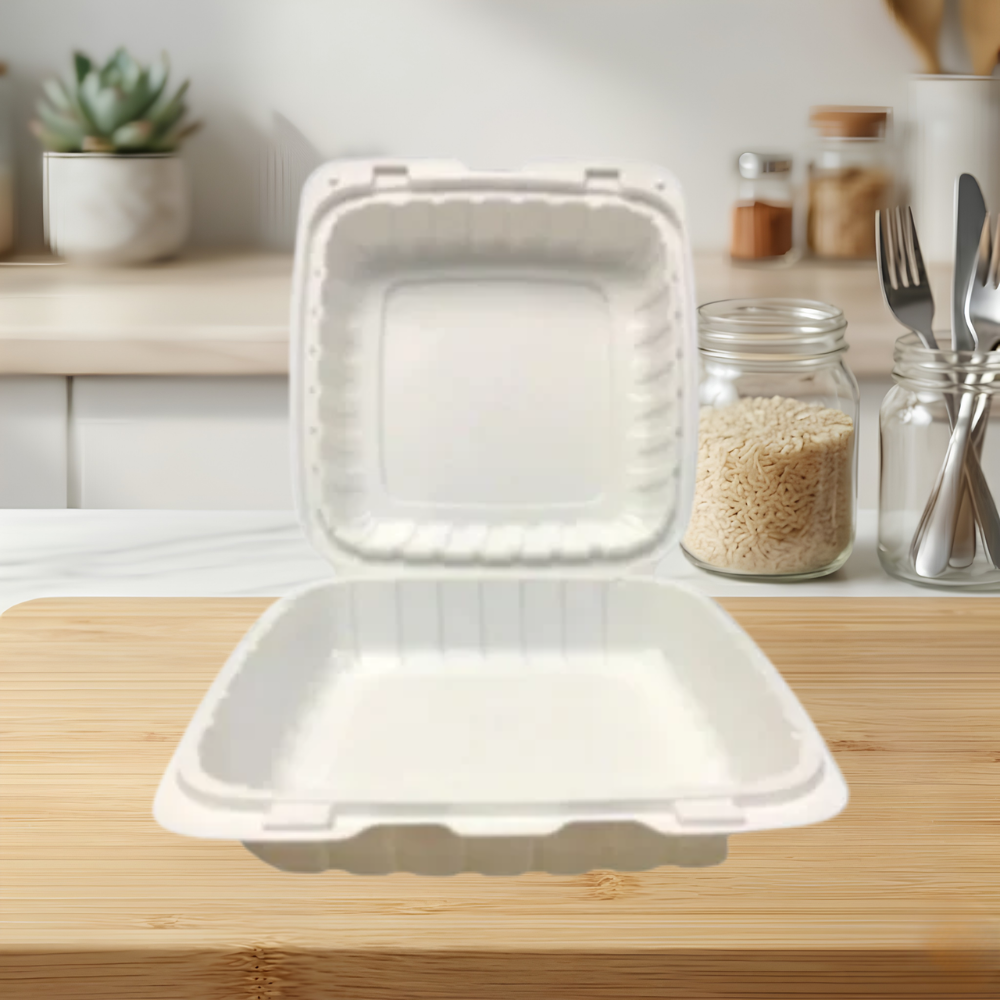 9″ X 9″ X 3 ” PLASTIC POLYPROPYLENE HINGED CONTAINER VENTED 1 COMP