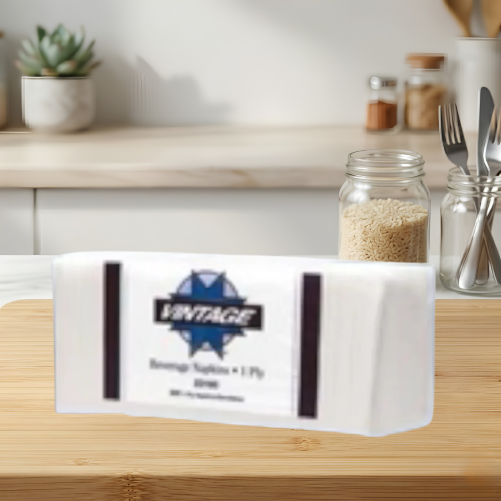 BEVERAGE NAPKINS WHITE 1PLY