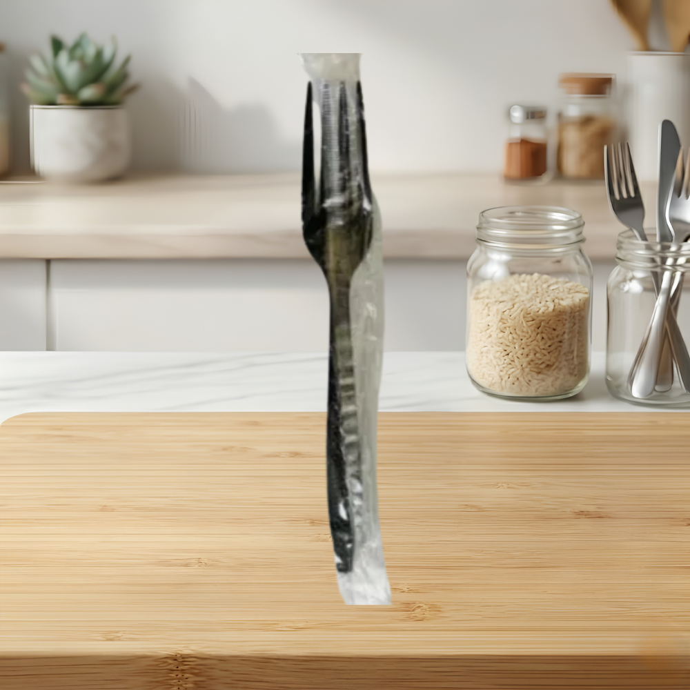 FULL SIZE HEAVY PS BLACK INDIVIDUALLY WRAPPED FORKS