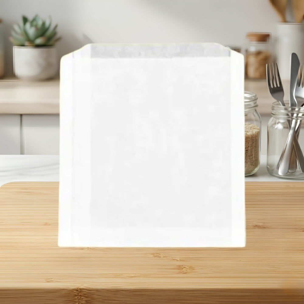 GREASE RESISTANT BAG 6″ X 3_4″ X 6-1_2″ WHITE
