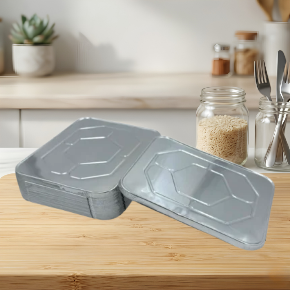 HALF SIZED ALUMINUM CATERING LIDS FOR HALF SIZED TRAYS 100_CASE
