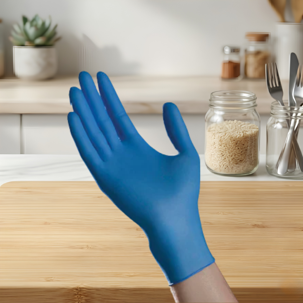 MEDIUM NITRILE POWDER FREE GLOVES BLUE