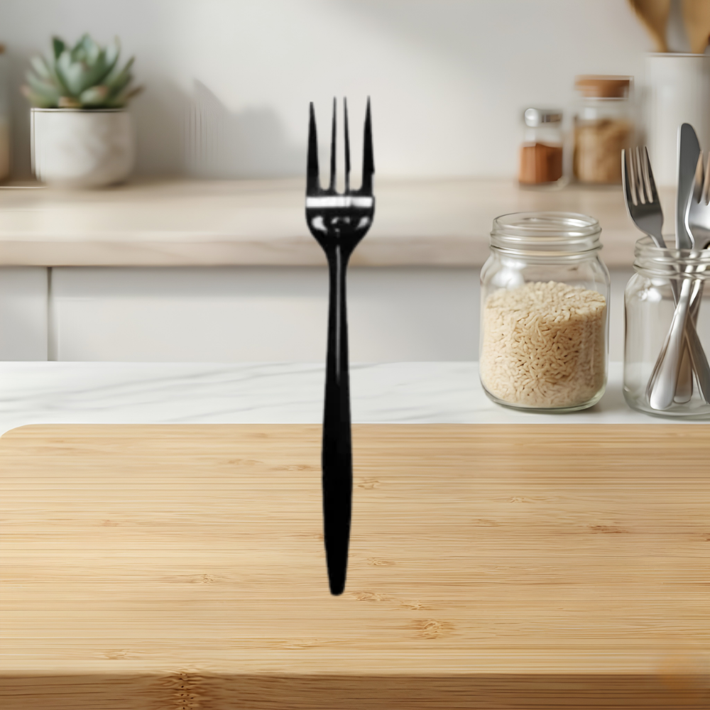 MEDIUM WEIGHT FORK BLACK PLASTIC POLYPROPYLENE