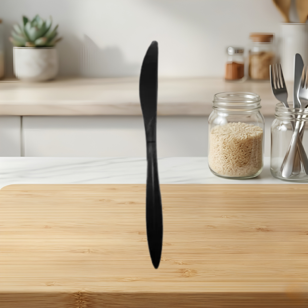 MEDIUM WEIGHT KNIFE BLACK PLASTIC POLYPROPYLENE