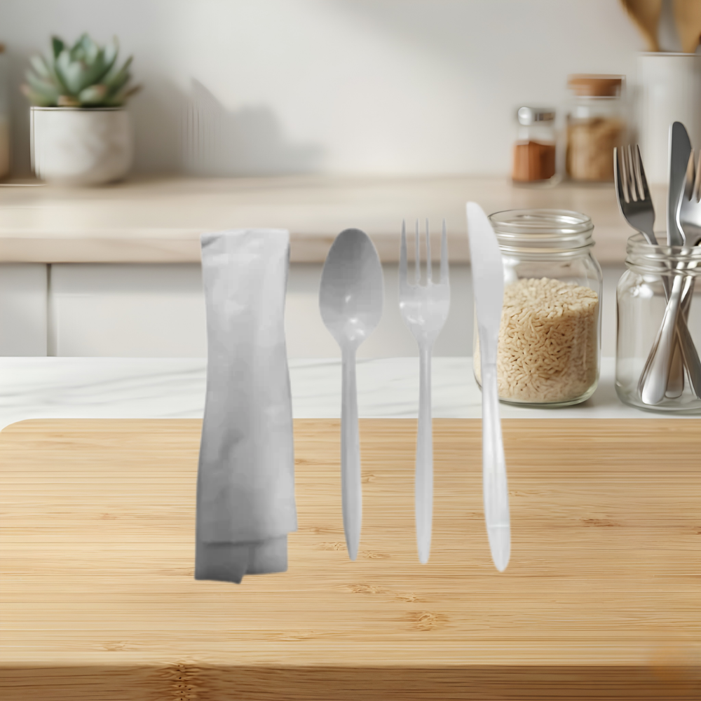 MEDIUM WEIGHT WHITE CUTLERY KITS